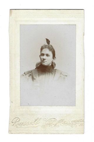 Vintage Antique Photo Native American Indian Style Bird Feather Plume Headdress
