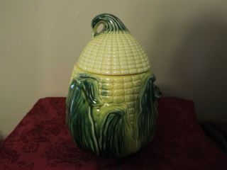 Charming Vintage Farmhouse Stanford Ware Corn Cookie Jar