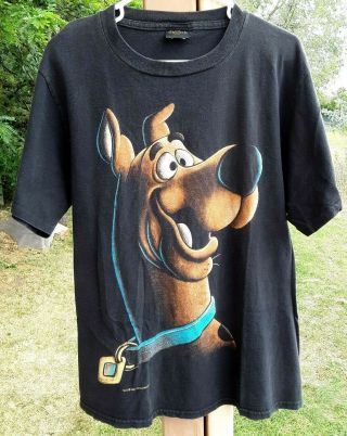 Vintage 1997 Hanna Barbera Scooby Doo Black Short Sleeve T Shirt Size L