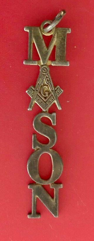 Vintage Brass Mason Masonic Member Pendant - - Unique