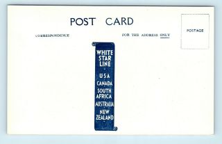 RMS OLYMPIC - WHITE STAR LINE OCEAN CRUISE STEAMSHIP - TITANIC SISTER - POSTCARD 2