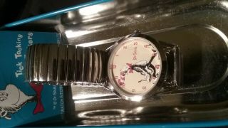 Dr Seuss The Cat In The Hat Tick Tocking Time Tickers 1997 Quartz Wrist Watch