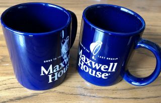 Maxwell House Coffee Mugs - Set Of 2 (12oz) Deep Blue - - 90 