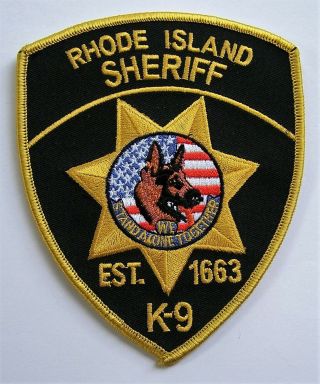 Htf Rhode Island Sheriff Police K9 Unit Patch
