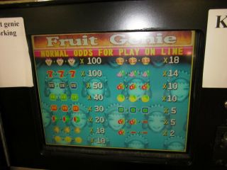 Global Fruit Genie 8 Liner Slot Machine Arcade Game Board