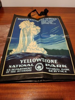 Yellowstone National Park Tote Bag Old Faithful Geyser 15 " Ranger Naturalist Svc