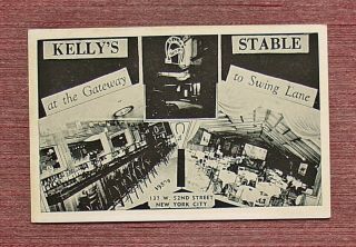 Art Deco Kelly’s Stable Jazz Club Bar Lounge 52nd Street Manhattan York City