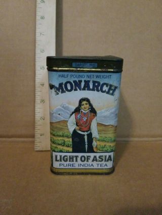 Vintage Monarch Light Of Asia Tea Tin Advertising Reid,  Murdoch & Co Chicago,  Il