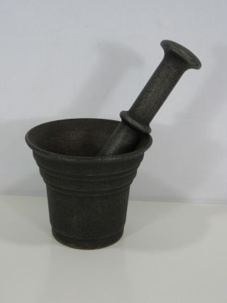 Vintage Cast Iron Mortar And Pestle Apothecary Vessel