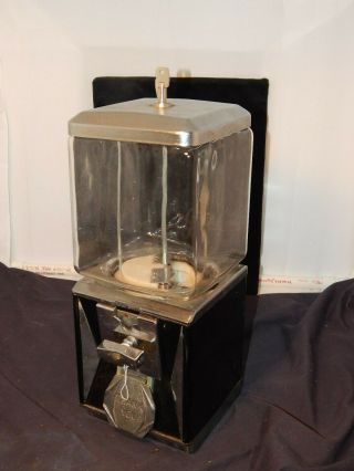 Vintage Gumball Candy Machine Black/chrome Glass Globe With Key