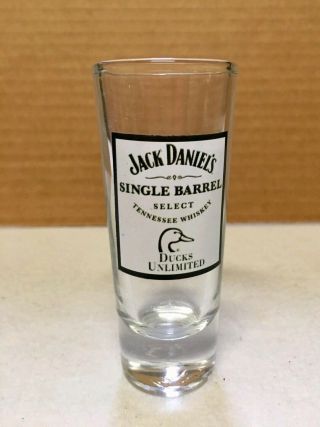 Ducks Unlimited Jack Daniels Shot Glass 2 Ounce Collectors 3.  5 Inch Tall