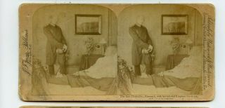 Vintage Stereoview Otto Von Bismark At The Deathbed Of Kaiser Frederick Iii
