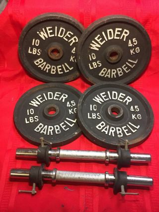 Vintage Weider 10 Lb Weight Plates 4 10 Pounds 40lbs Hard To Find