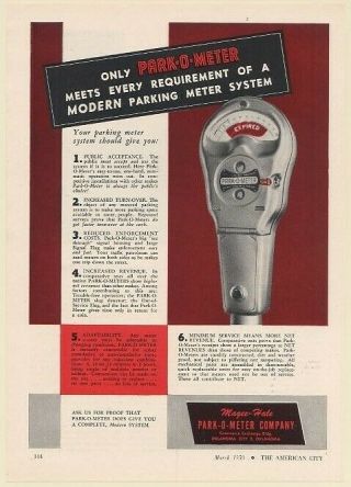 1950 Magee - Hale Park - O - Meter Modern Parking Meter Print Ad