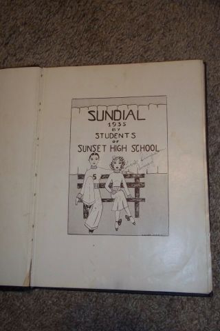 1935 Yearbook Sunset High School,  Dallas,  Texas,  The Sundial