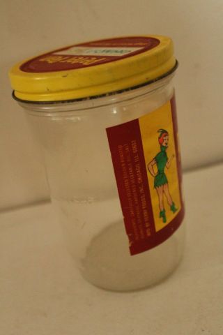 VINTAGE PETER PAN PEANUT BUTTER GLASS JAR W/ LID DERBY FOODS COLLECTIBLE DISPLAY 2