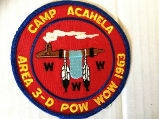 Oa 1963 Area 3 - D Or Iii - D Pow Pow Conclave Patch Camp Acahela Pa