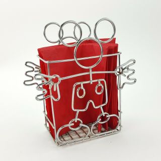 Disney Mickey Mouse Silver Chrome Metal Caddy Holder Basket 6.  5 " Organizer