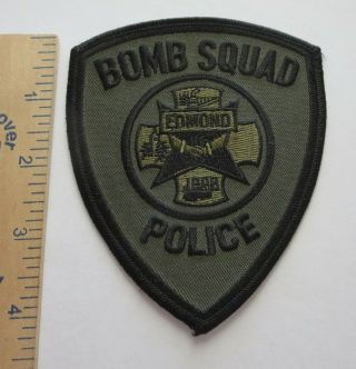 Edmond Oklahoma Police Bomb Squad Subdued Patch Vintage