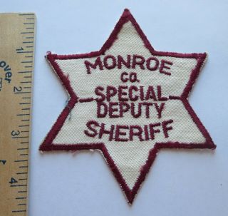 Monroe County Special Deputy Sheriff Patch Older Vintage Cut Edge