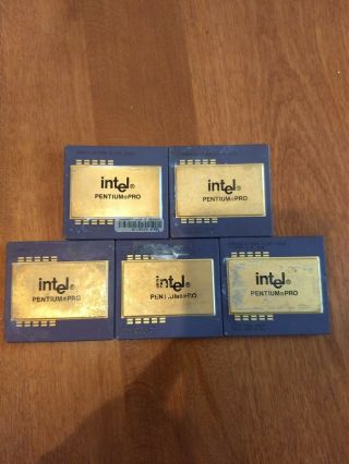 5x Intel Pentium Pro Vintage For Gold Scrap Recovery