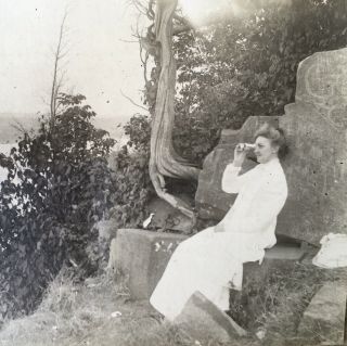 1900’s Photo Victorian Through Grandma’s Looking Glass Binoculars Lake View