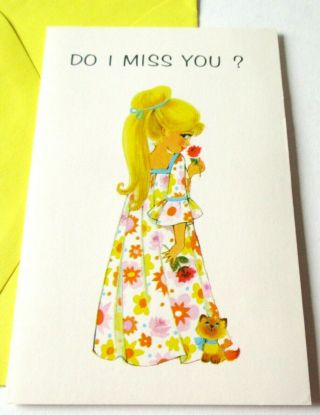 Vintage Greeting Card Sweet Notes Paula 1969 Do I Miss You Girl W Siamese Kitten