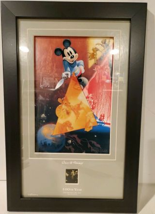 Walt Disney 100th Year Limited Edition Framed Pin Set With 440/5000