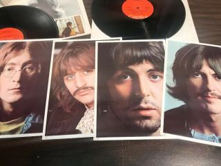 The Beatles White Album 1968 2 LP Vinyl SWBO - 101 Complete Orange EX/EX 2