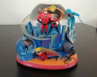 The Incredibles Light Up Pixar Large Snow Globe Disney Store Frozone.