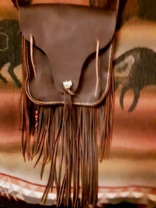 Mountain Man Beaver Tail Style Possibles Bag W/ Bear Claw
