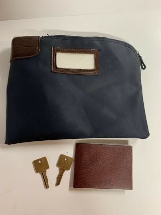 Seven Pin Tumbler Locking Money Bag With 2 Keys Security Bag Money Deposit Bag