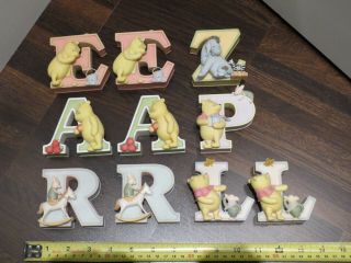 Retired Disney’s Classic Winnie The Pooh Alphabet Letters By Michel & Co.  X10