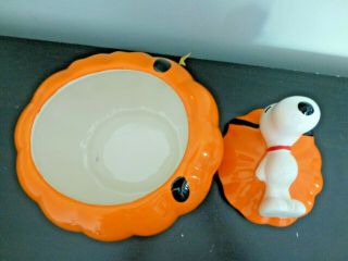 Peanuts Snoopy Halloween Pumpkin Covered Ceramic Candy Dish by Galerie 20 
