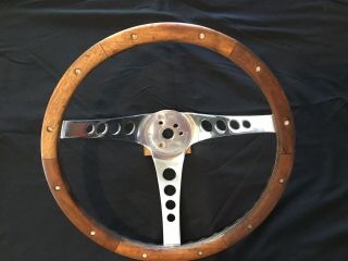 Vintage The 500 Superior Performance Products Wood 13.  5” 3 Spoke Steering Wheel