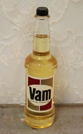Vintage Wildroot Vam Hair Tonic Barber Bottle Full