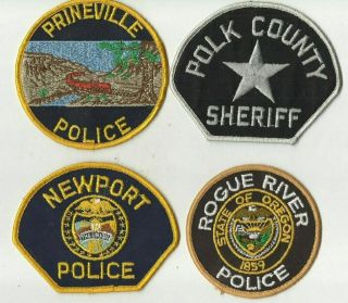 Polk / Prineville / Rogue River / Newport (oregon) Police/sheriff Patches