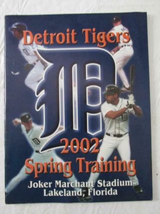 Detroit Tigers 2002 Spring Training Souvenir Program - Vg Cond -