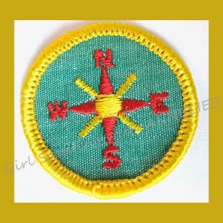 EXPLORER Cadette Girl Scout RARE Badge Compass Orienteering 1963 Combine Ship 2