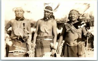 Native Americana Rppc Postcard " Sioux Indian Sun Dance " Bell Photo 110 C1930s