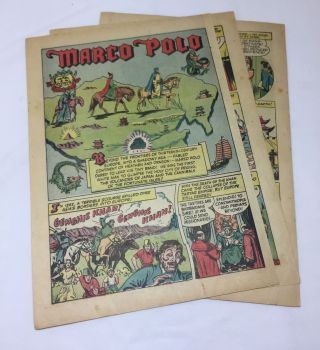 1944 Seven Page Cartoon Story Marco Polo