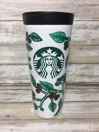 Starbucks Coffee Stainless Travel Mug 16oz Christmas Tumbler 2016 Holly Berry