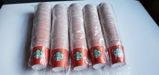 200 Starbucks Holiday Logo Disposable Paper Cups Sample Sz Christmas
