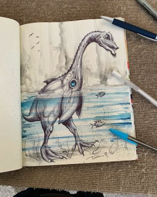 Drawlloween Cryptid ‘Loch Ness Monster’ Sketch Art by Tai 2
