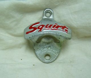 Vintage Squirt Starr X Cast Iron Wall Mount Bottle Opener