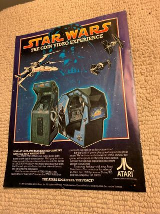11 - 8.  5  Star Wars Atari Arcade Video Game Ad Flyer