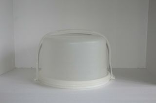 Vintage Tupperware 2 Tier Cake Carrier Taker W/ Handle Sheer White