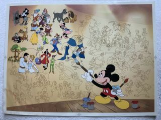 Cond 1998 Mounted " Mural Of Memories " Limited Ed Disney Sericel Print W/coa