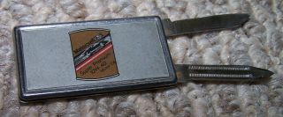 Vintage Motorcraft Ford Money Clip Pocket Knife Nail File Barlow
