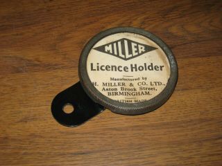 Vintage Miller Motorcycle Tax Disc Holder,  Vincent,  Brough